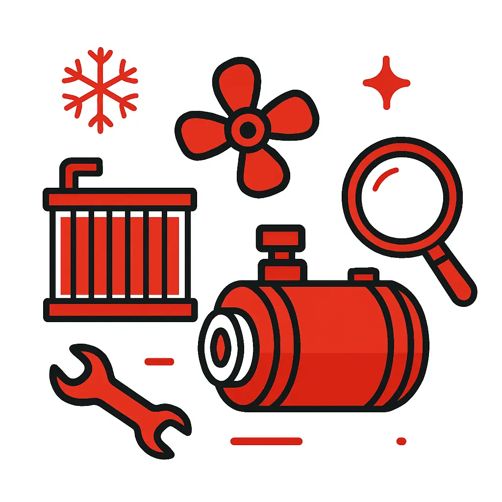 Vehicle heating and cooling service by Roys Automotive mobile mechanic in Edmonton